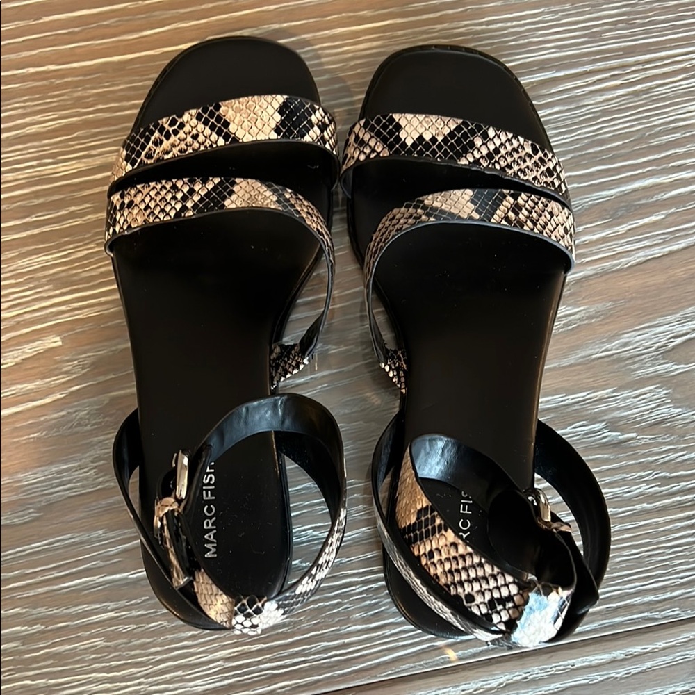 Marc Fisher Snake Print Sandals - Picture 4 of 6